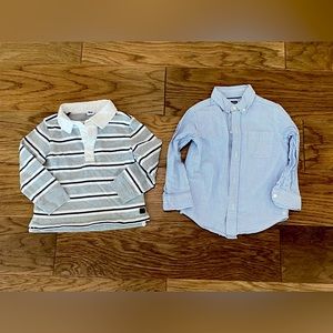 Set of 2 Long sleeve Janie and Jack shirts- Boys 2T